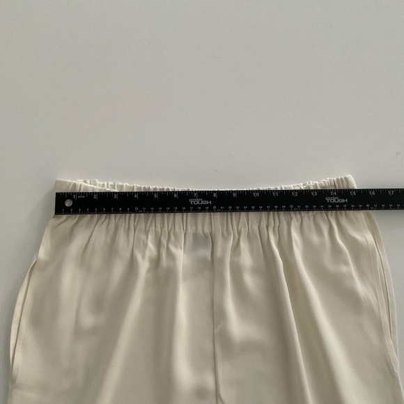 Zero+Maria Cornejo Skirt Sz 4 White Midi Elastic Waist Cut Outs Minimalist Chic - Picture 4 of 8